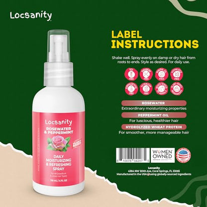 Rosewater Peppermint Loc Moisturizing Spray