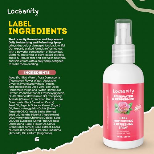 Rosewater Peppermint Loc Moisturizing Spray