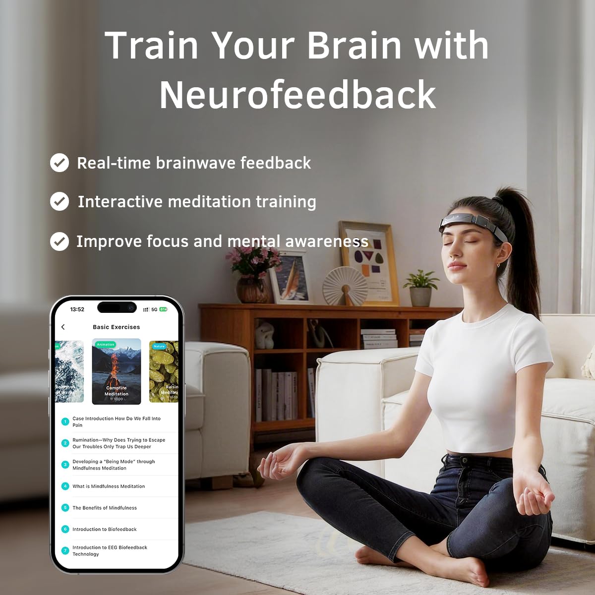 EEG Meditation Headband Brainwave Tracker