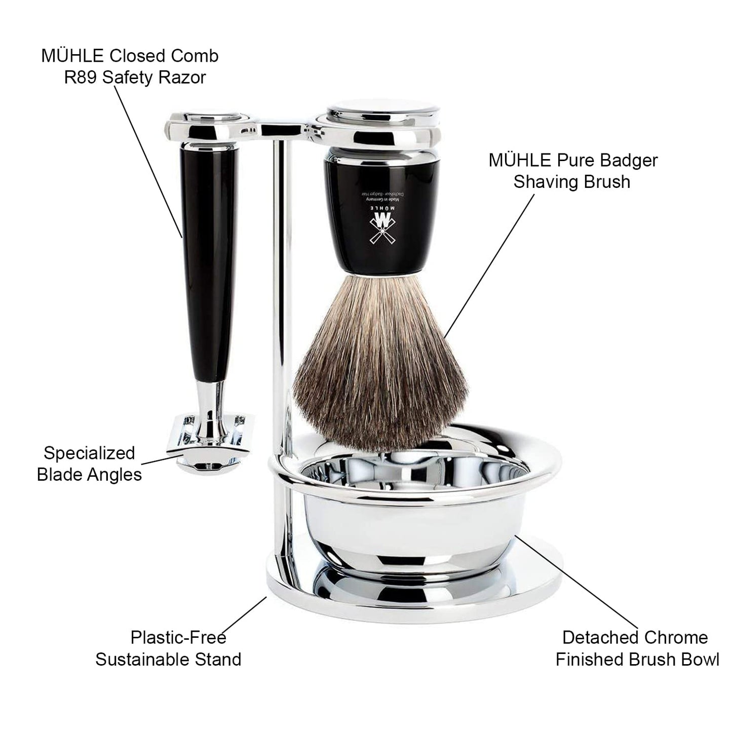 Luxury Shaving Set with Razor and Brush