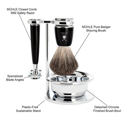 Luxury Shaving Set with Razor and Brush