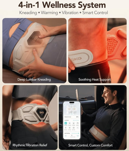 Cordless Lower Back Massager with Heat Therapy