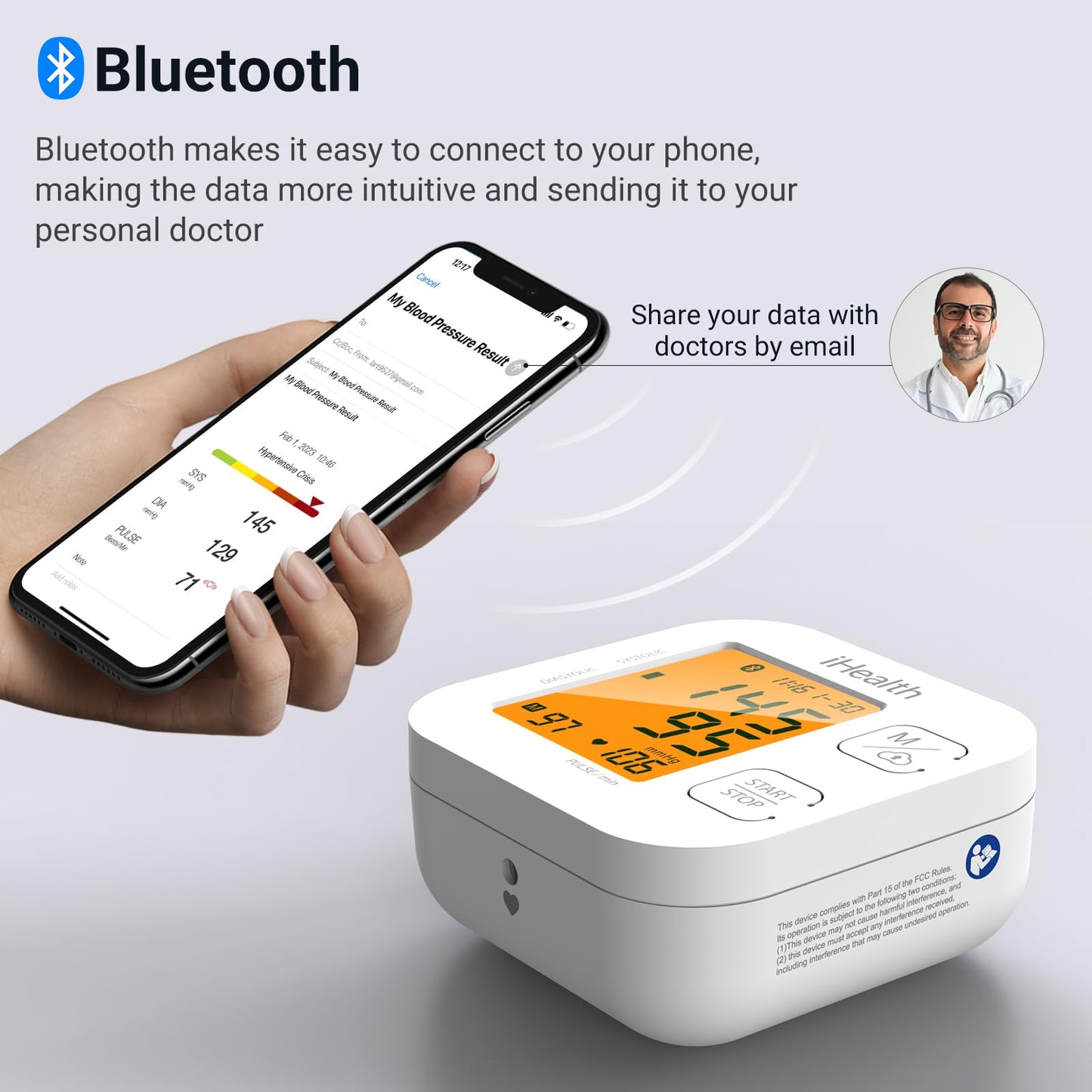 Bluetooth Upper Arm Blood Pressure Monitor