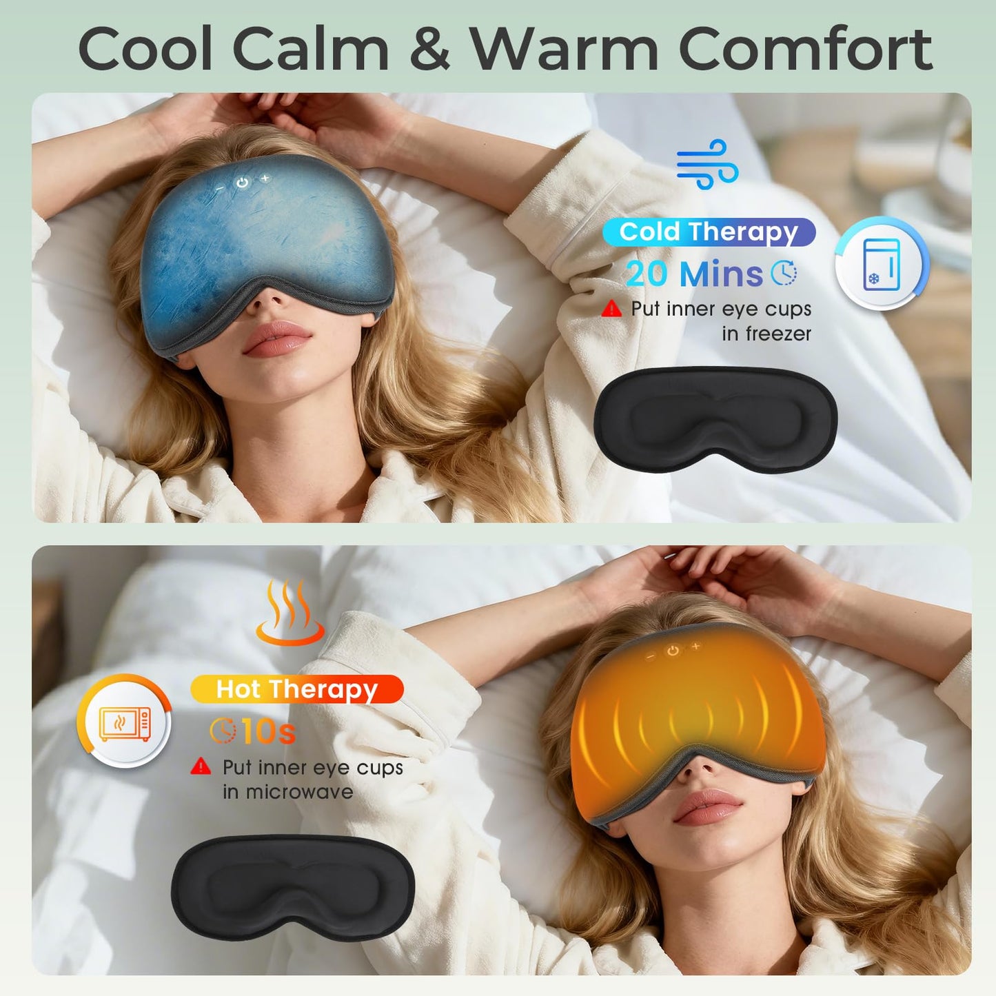 Smart Bluetooth Sleep Mask with Cooling Gel
