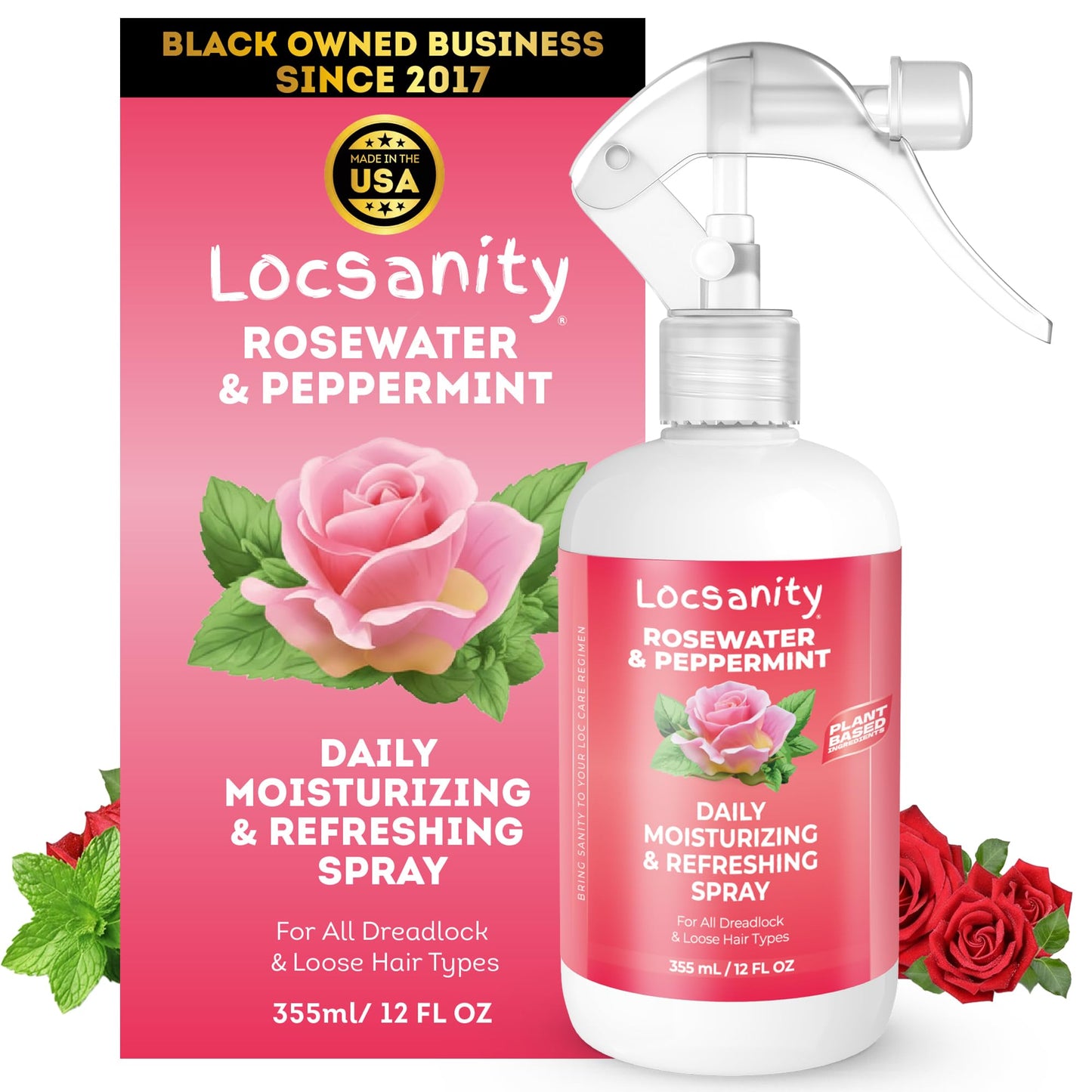 Rosewater Peppermint Loc Moisturizing Spray