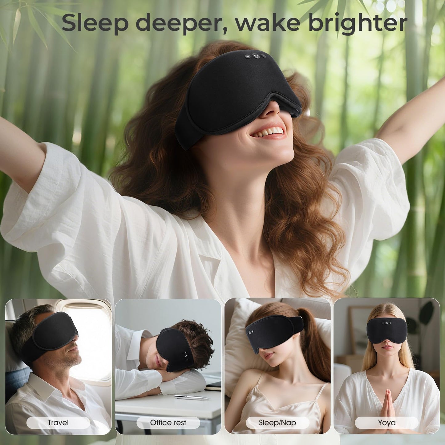 Smart Bluetooth Sleep Mask with Cooling Gel