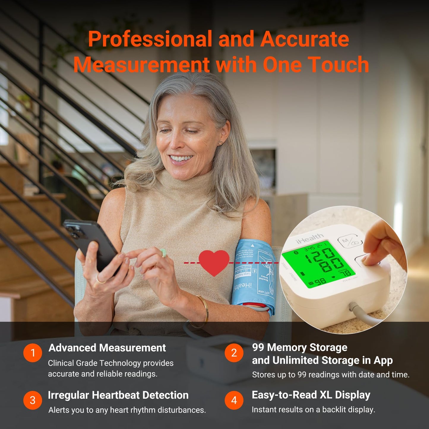 Bluetooth Upper Arm Blood Pressure Monitor