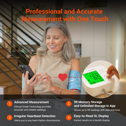 Bluetooth Upper Arm Blood Pressure Monitor
