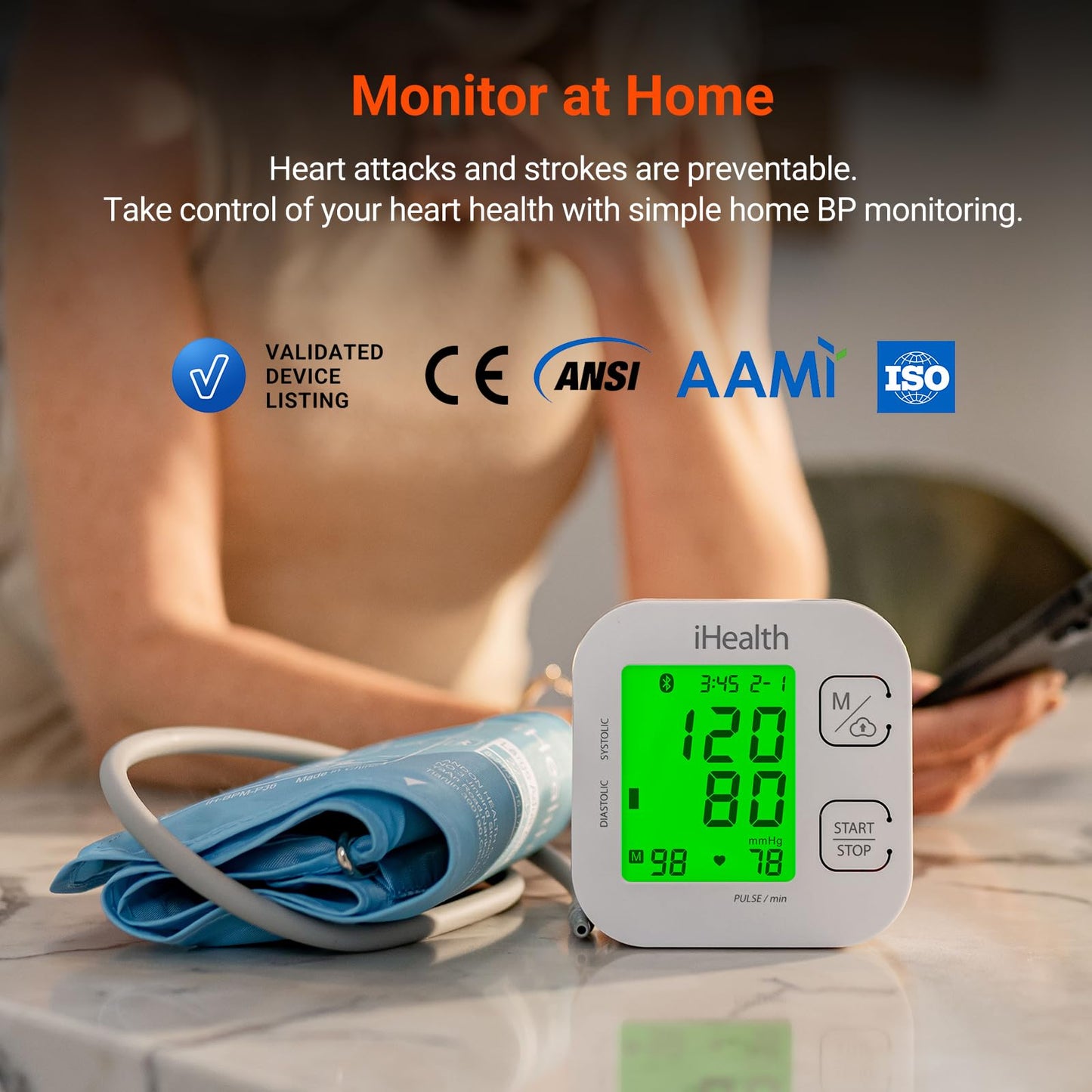 Bluetooth Upper Arm Blood Pressure Monitor