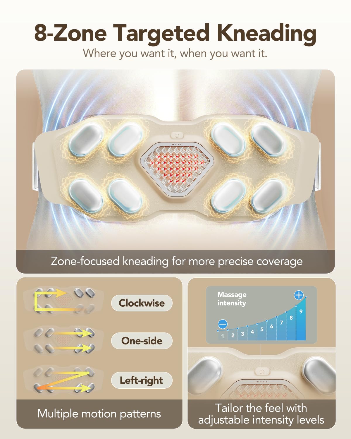 Cordless Lower Back Massager with Heat Therapy