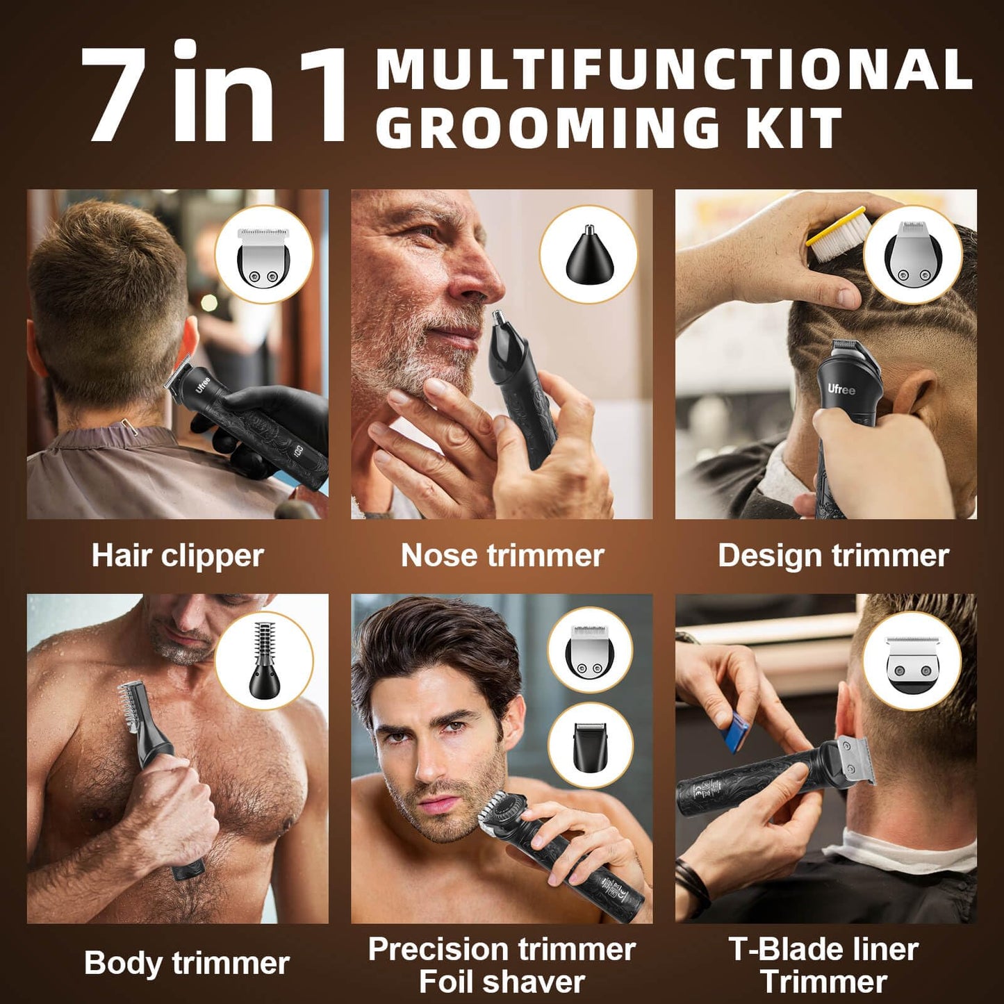 Cordless Beard Trimmer Grooming Kit