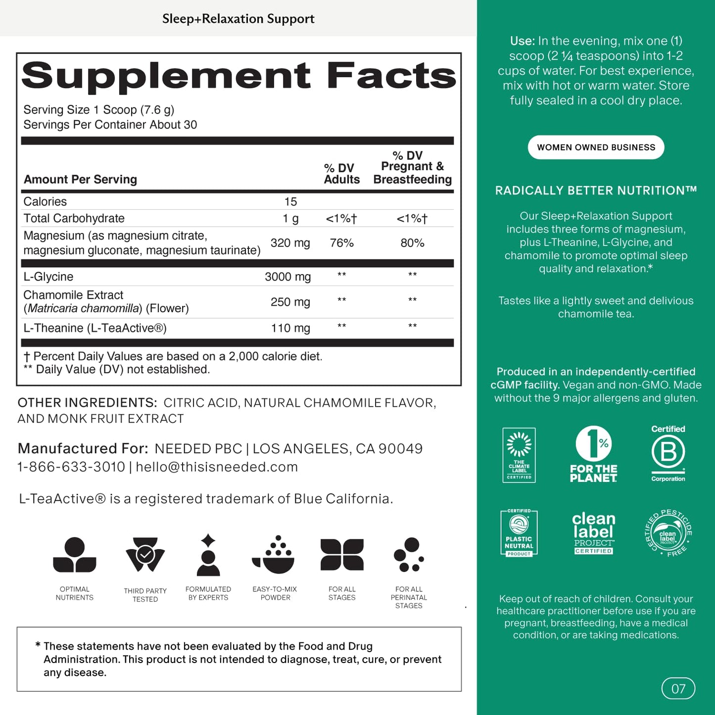 Chamomile Magnesium Sleep Support Powder