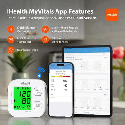 Bluetooth Upper Arm Blood Pressure Monitor