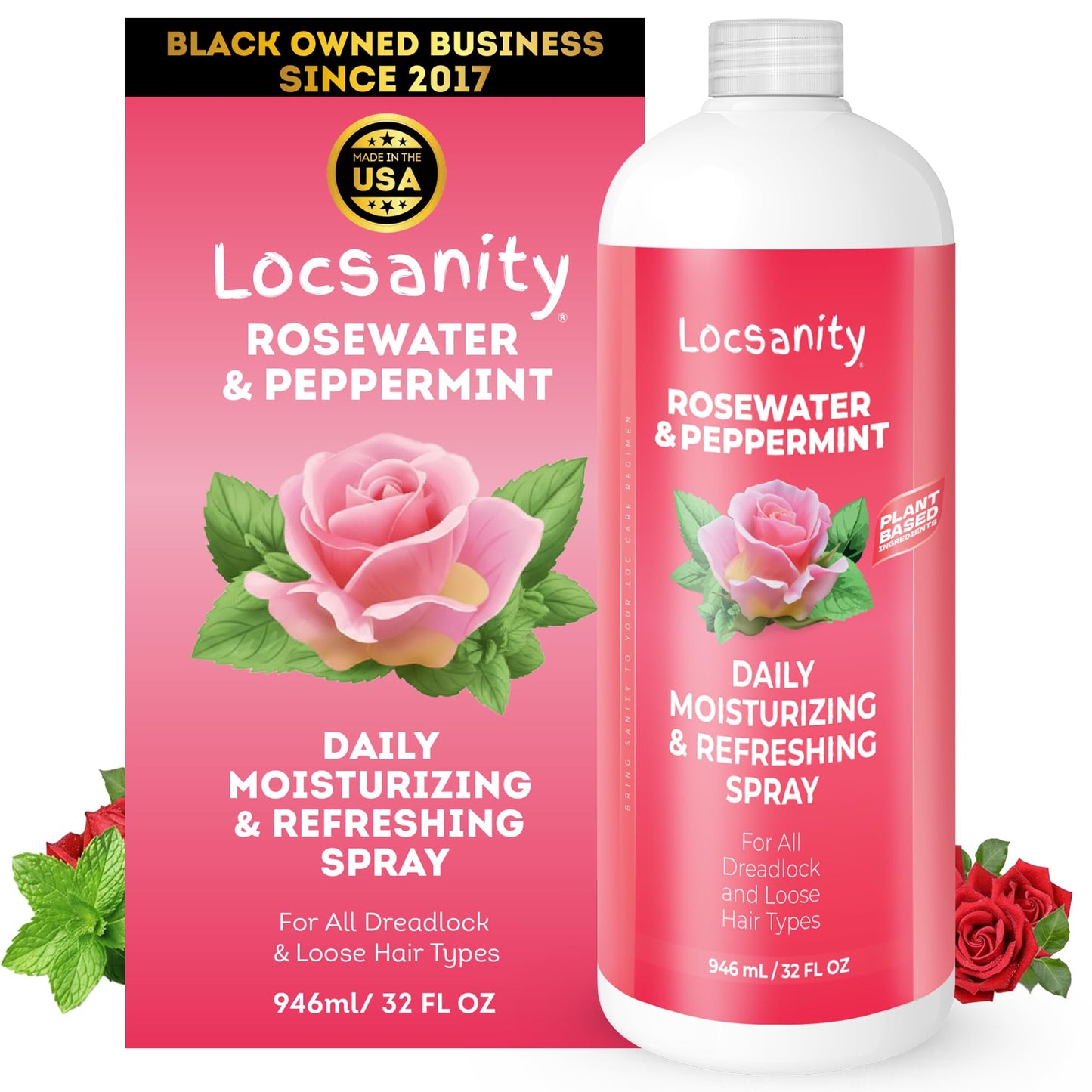 Rosewater Peppermint Loc Moisturizing Spray