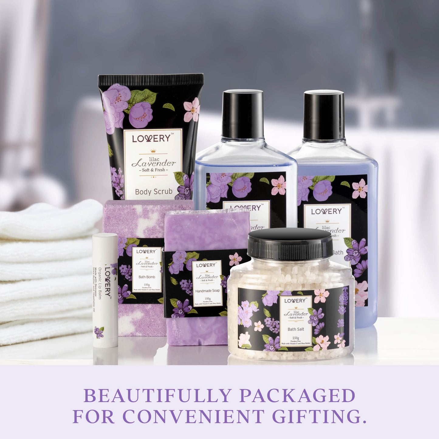 Lavender Spa Gift Basket Self Care Set