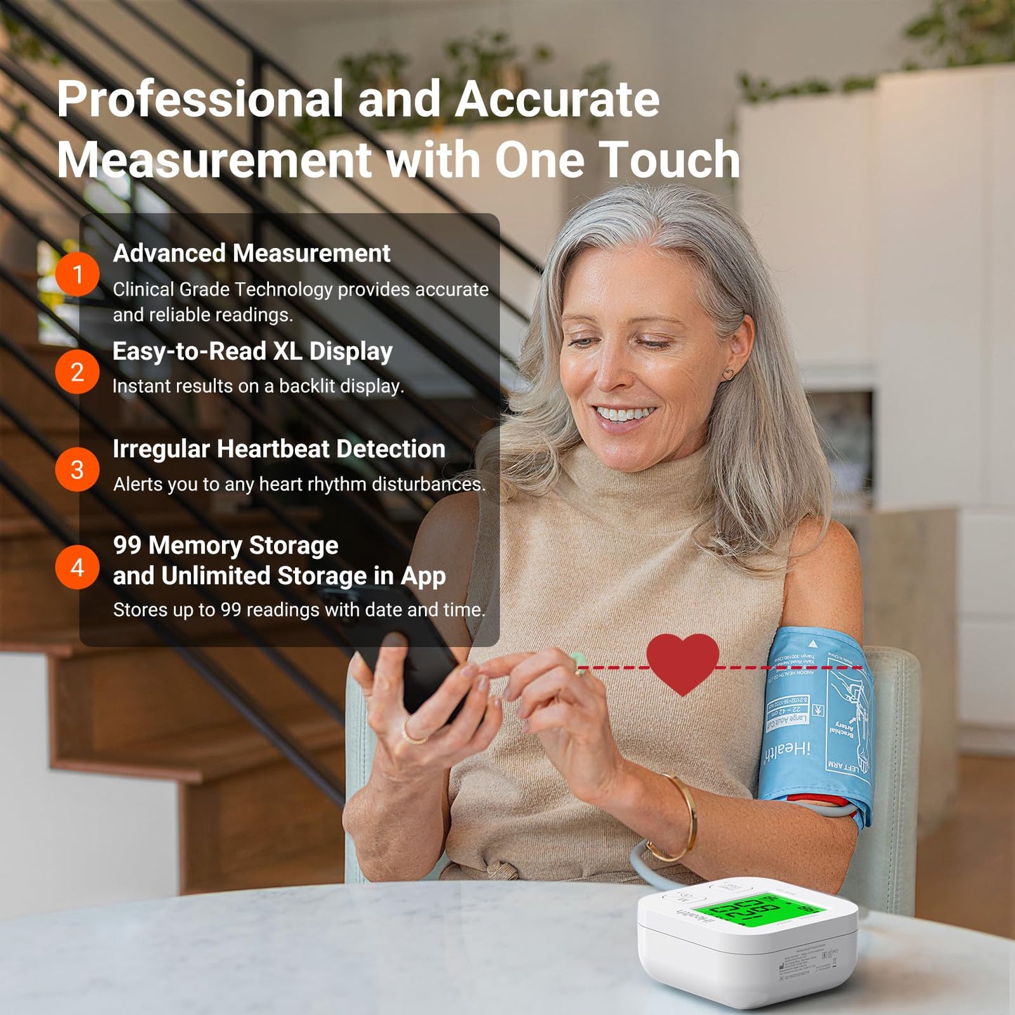 Bluetooth Upper Arm Blood Pressure Monitor