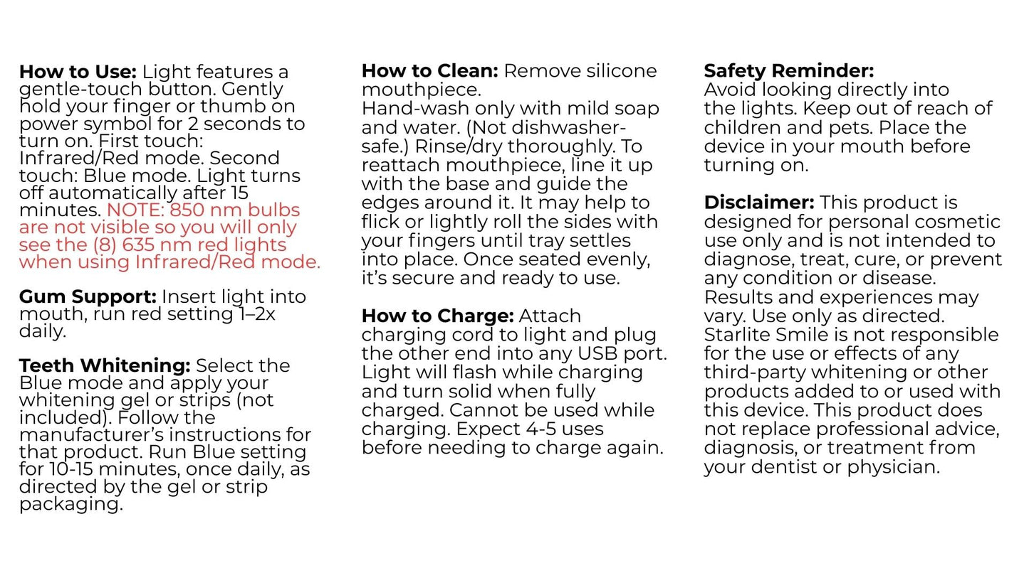 Infrared Red Light Gum Therapy Device